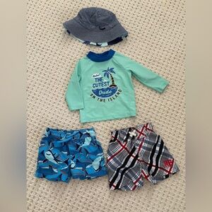 Rugged Butts & Carters baby boy swim set